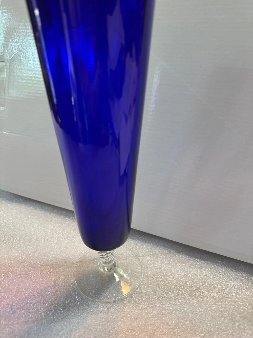 Vintage Cobalt Blue Flared Trumpet Shape Vase